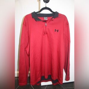 Under Armour Men's Red Long Sleeve 1/4 Zip Up Quarter